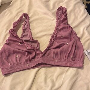 Old Navy Mauve Bralette with Floral Details
